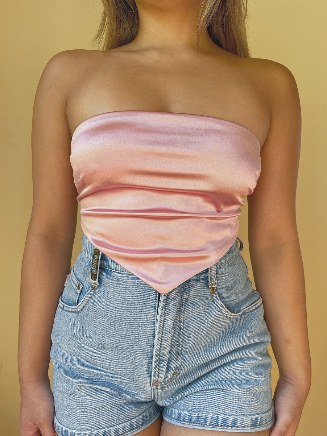 Serena Satin Tube Top (Pink)