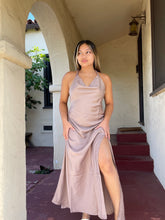 Load image into Gallery viewer, Goddess Satin Dress (Mocha)
